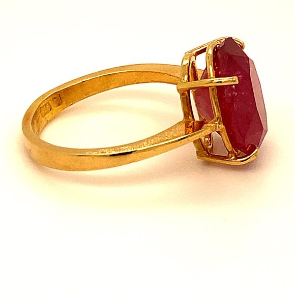 GIA Certified Ruby 7.15ct Solid 22K Gold Ring - Picture 6 of 10